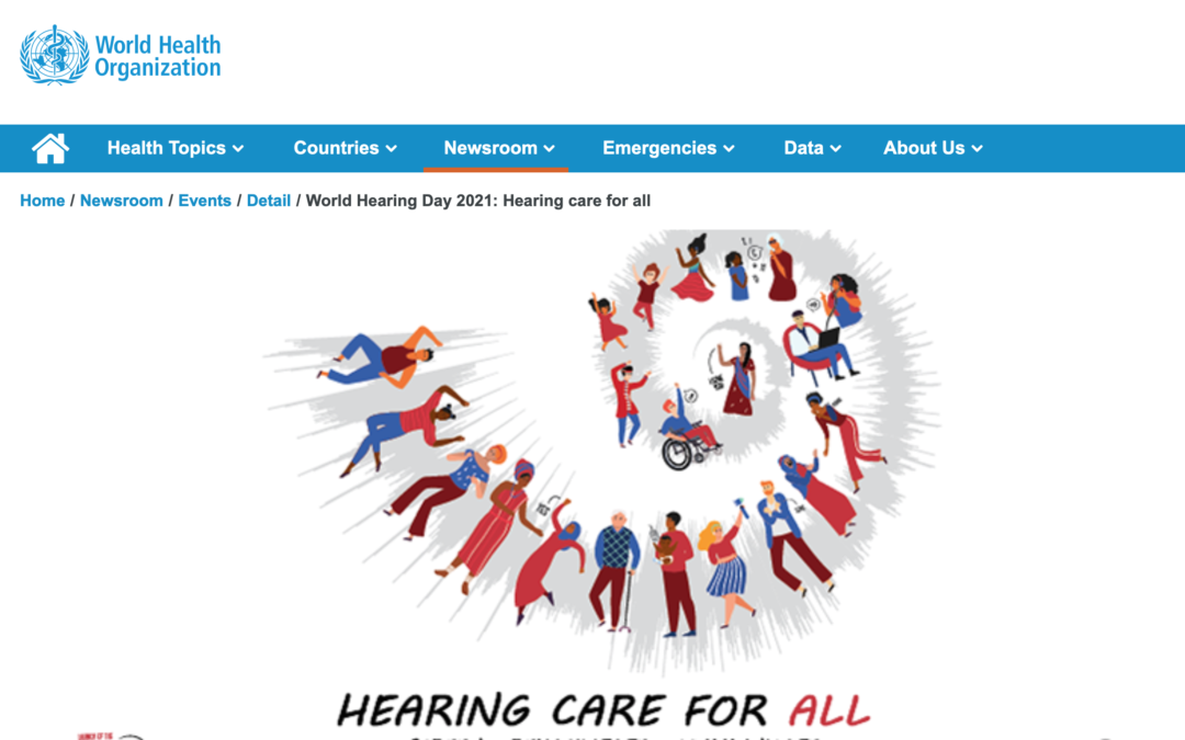 The World Hearing day homepage for the hearing care for all campaign.